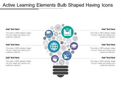 Active learning elements bulb shaped having icons