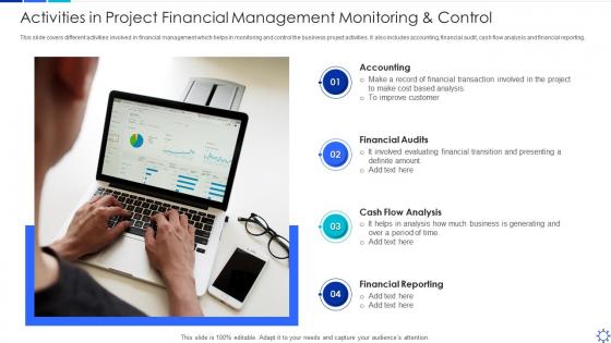 Activities in project financial management monitoring and control