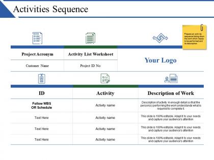 Activities sequence powerpoint templates