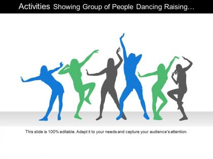 Activities showing group of people dancing raising hands