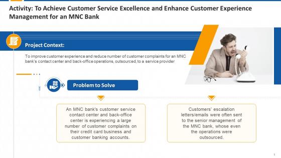 Activity And Case Study For Achieving Customer Service Excellence At MNC Bank Edu Ppt