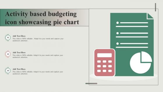 Activity Based Budgeting Icon Showcasing Pie Chart