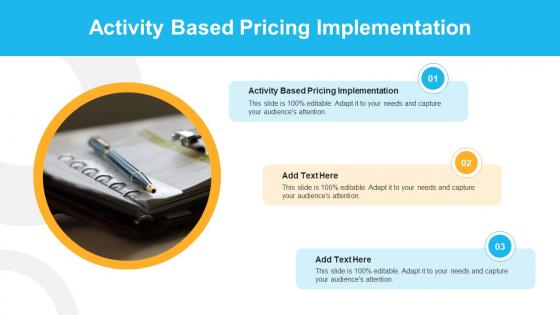 Activity Based Pricing Implementation Ppt Powerpoint Presentation Professional Tips Cpb