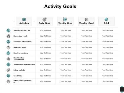 Activity goals networking events ppt powerpoint presentation model slide portrait