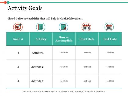 Activity goals ppt infographic template example introduction