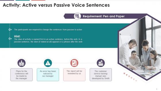 Activity On Active Versus Passive Sentences Training Ppt
