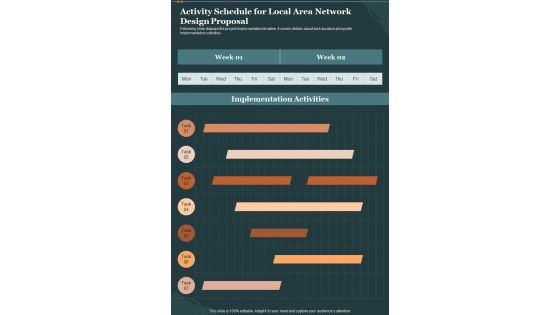Activity Schedule For Local Area Network Design Proposal One Pager Sample Example Document