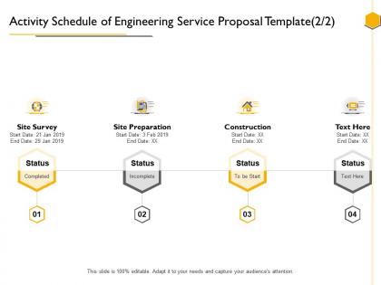 Activity schedule of engineering service proposal template ppt powerpoint presentation tips