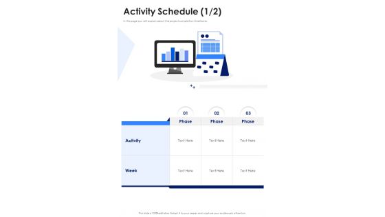 Activity Schedule Sample Business Proposal One Pager Sample Example Document