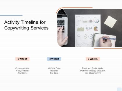 Activity timeline for copywriting services ppt powerpoint presentation styles