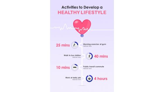Activity Timeline To Encourage Healthy Lifestyle