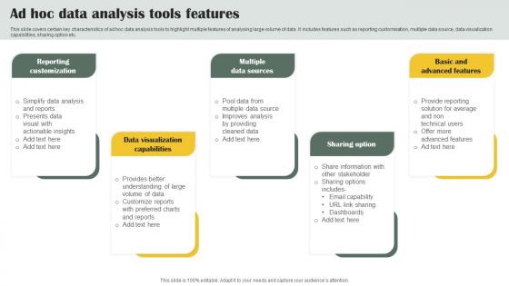 Ad Hoc Data Analysis Tools Features