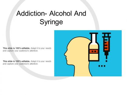 Addiction alcohol and syringe