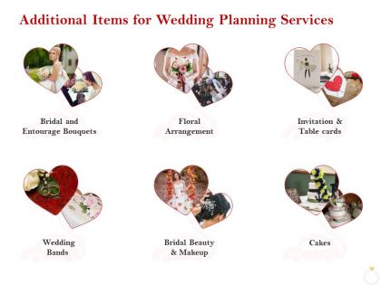 Additional items for wedding planning services ppt powerpoint presentation icon