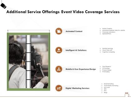 Additional service offerings event video coverage services ppt powerpoint presentation file