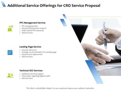 Additional service offerings for cro service proposal ppt powerpoint model picture