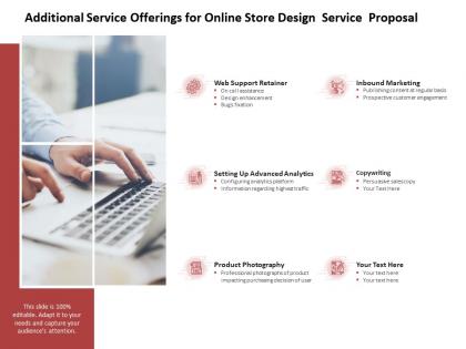 Additional service offerings for online store design service proposal ppt slides