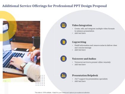 Additional service offerings for professional ppt design proposal information ppt presentation sample