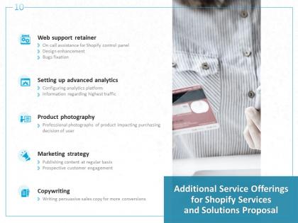 Additional service offerings for shopify services and solutions proposal ppt powerpoint presentation