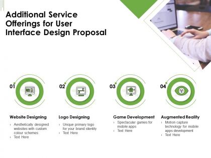 Additional service offerings for user interface design proposal ppt powerpoint topics