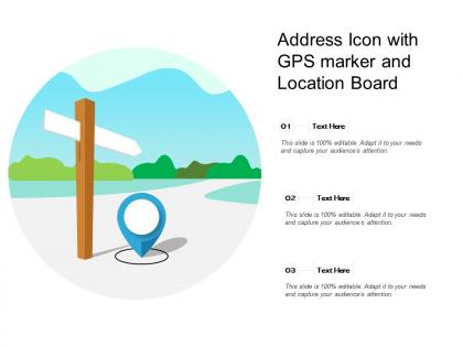 Address icon with gps market and location board