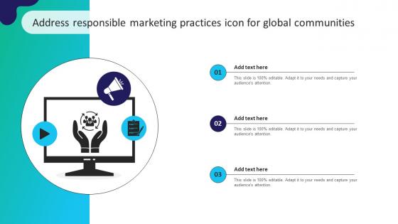 Address Responsible Marketing Practices Icon For Global Communities