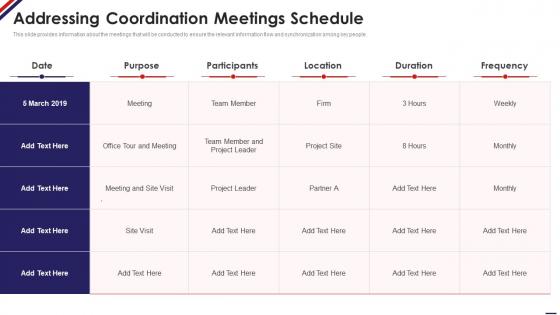 Addressing Coordination Meetings Schedule Managing Staff Productivity