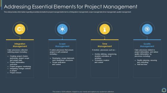 Addressing Essential Elements For Critical Components Of Project Management IT