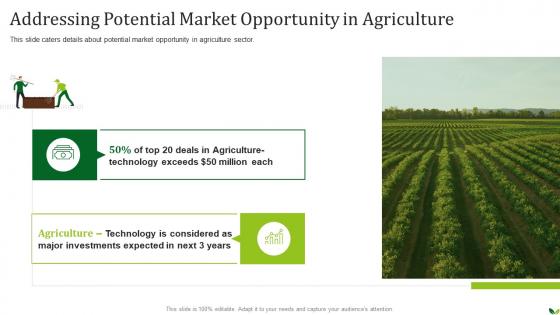 Addressing Potential Market Opportunity In Agriculture Company Pitch Deck