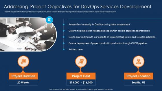 Addressing Project Objectives For DevOps Services Development Ppt Introduction
