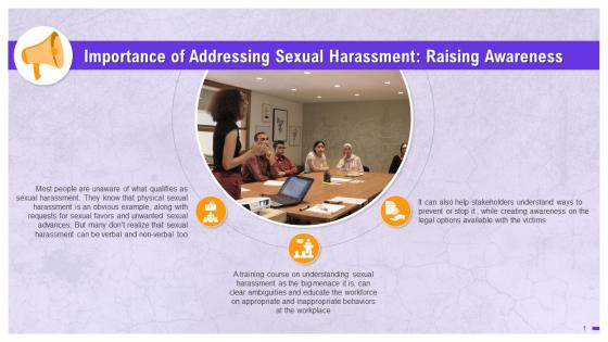 Addressing Sexual Harassment By Raising Awareness Training Ppt