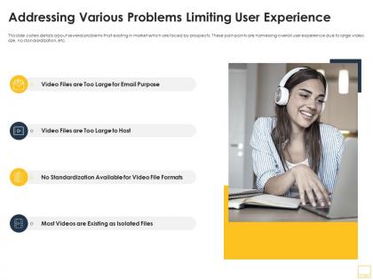 Addressing various problems limiting user experience host online video hosting platform ppt ideas