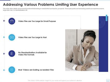 Addressing various problems limiting user experience ppt formats