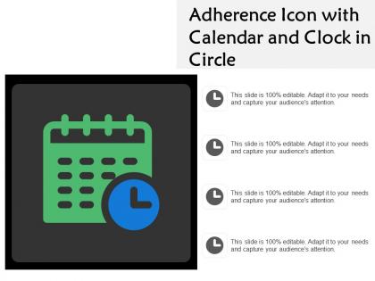 Adherence icon with calendar and clock in circle
