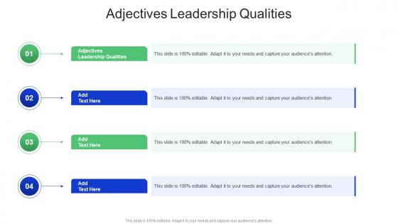 Adjectives Leadership Qualities In Powerpoint And Google Slides Cpb