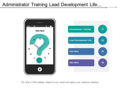 Administrator training lead development life stages implementation reporting progress