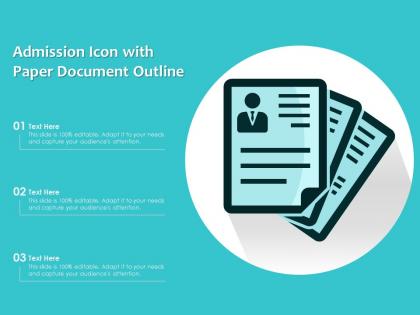 Admission icon with paper document outline