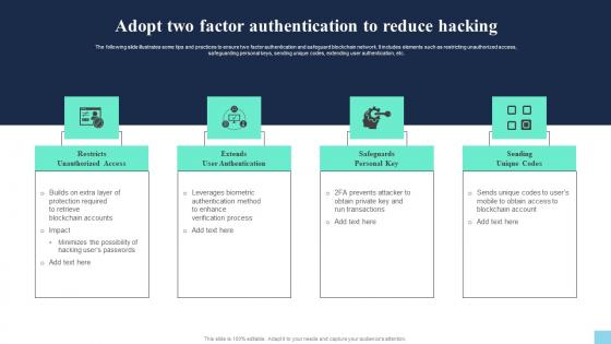 Adopt Two Factor Authentication To Reduce Hacking Hands On Blockchain Security Risk BCT SS V