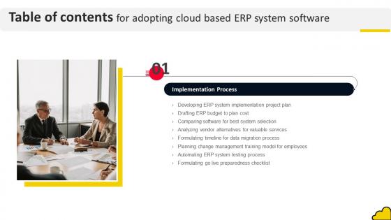 Adopting Cloud Based ERP System Software Table Of Contents
