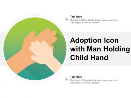 Adoption icon with man holding child hand