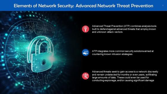 Advanced Network Threat Prevention As An Element Of Network Security Training Ppt