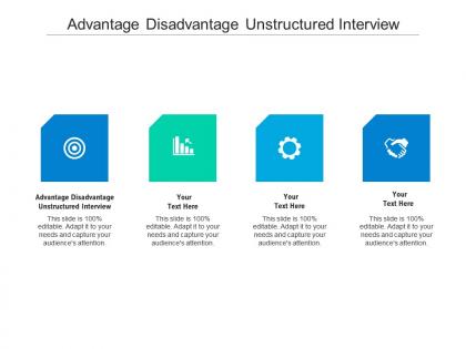 Advantage disadvantage unstructured interview ppt powerpoint presentation slides portrait cpb