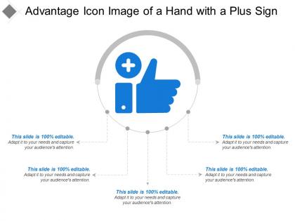 Advantage icon image of a hand with a plus sign