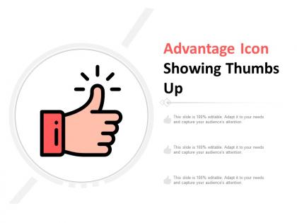 Advantage icon showing thumbs up