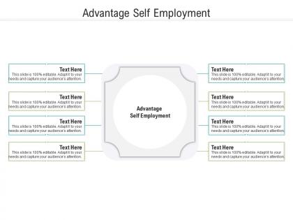 Advantage self employment ppt powerpoint presentation styles rules cpb