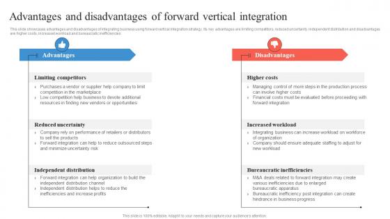 Advantages And Disadvantages Of Forward Vertical Business Integration Strategy Strategy SS V