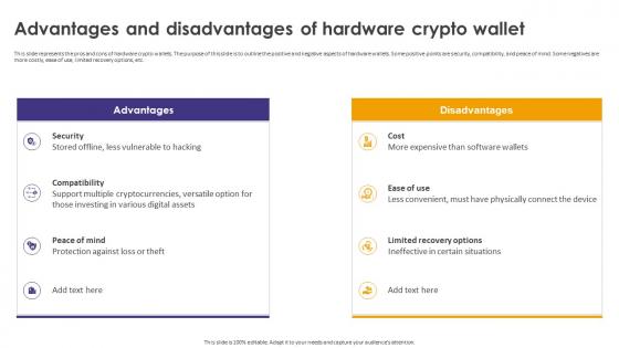Advantages And Disadvantages Of Hardware Crypto Wallet Crypto Wallets Types And Applications