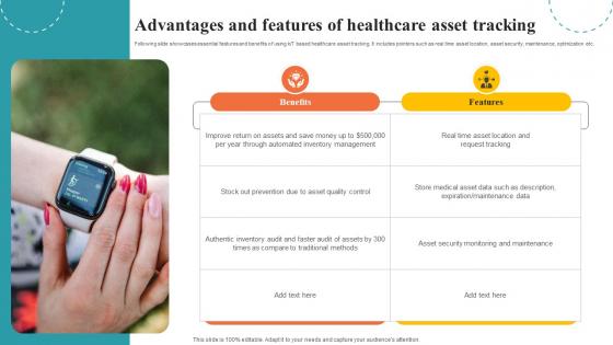 Advantages And Features Of Healthcare Asset Asset Tracking And Management IoT SS