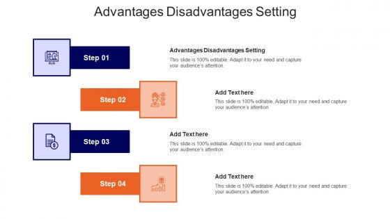 Advantages Disadvantages Setting Ppt Powerpoint Presentation Icon Grid Cpb