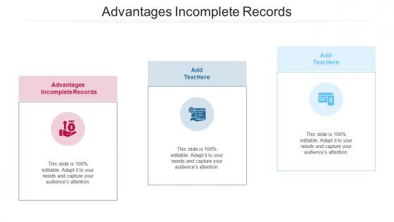 Advantages Incomplete Records In Powerpoint And Google Slides Cpb